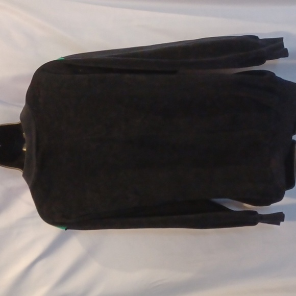 YS Sport VTG Women's Sz XL Black Pink Green Color Block Velour Lounge Sweatshirt - Picture 3 of 5
